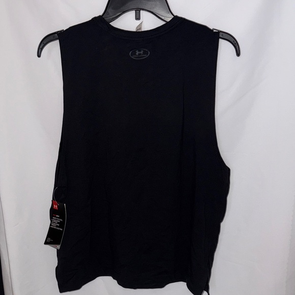 Under Armour Black Sleeveless Top with Patterned Blue Logo - Picture 7 of 9